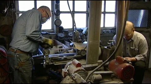 Knife Makers Working in Forge Stock Footage 93516987