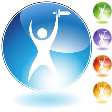 Knife man crystal icon Stock Illustration
