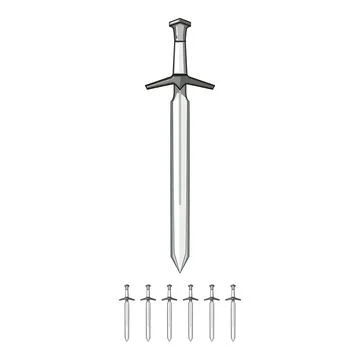 Knife medieval sword cartoon vector graphic Stock Illustration