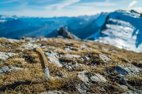 Knife in the mountain Stock-Fotos