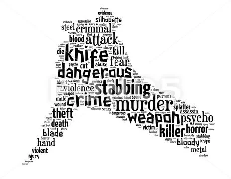 Knife murder, word cloud concept Illustration #76820816