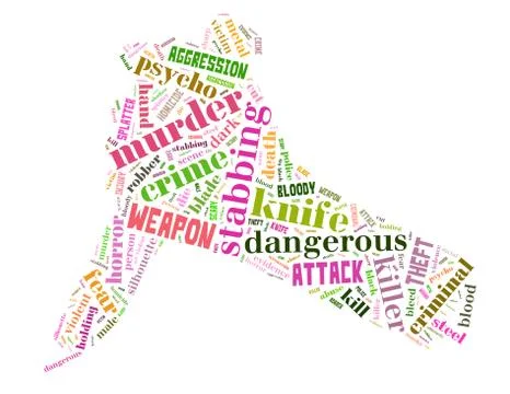 Knife murder, word cloud concept Stock Illustration