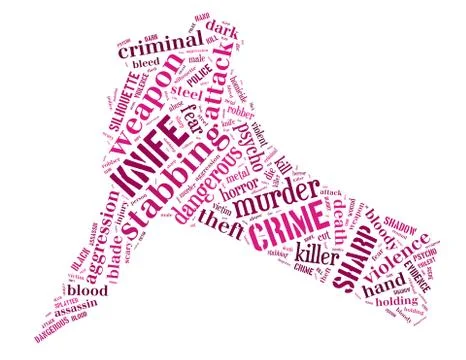 Knife murder, word cloud concept Stock Illustration