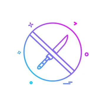 Knife not allowed icon design vector Illustrazione stock