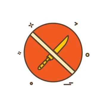 Knife not allowed icon design vector 스톡 일러스트