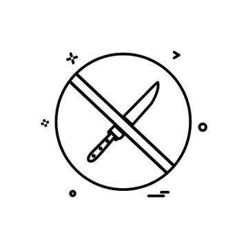 Knife not allowed icon design vector 스톡 일러스트