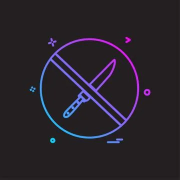 Knife not allowed icon design vector Illustrazione stock