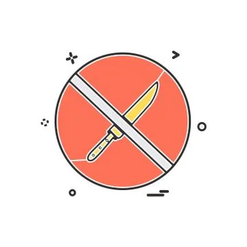 Knife not allowed icon design vector Stock Illustration