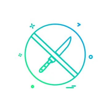 Knife not allowed icon design vector 스톡 일러스트