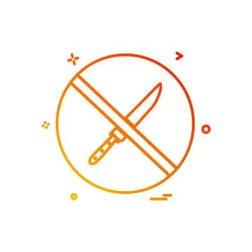 Knife not allowed icon design vector Stock Illustration