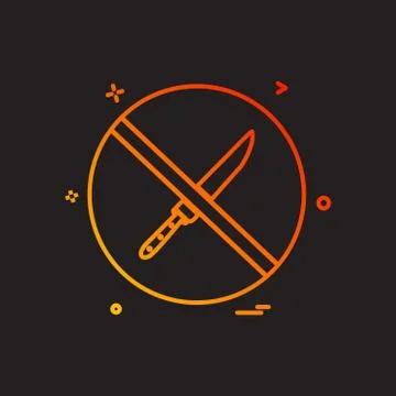 Knife not allowed icon design vector Illustrazione stock