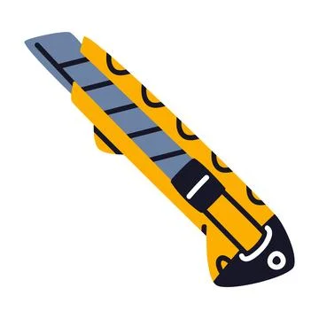 Knife or Cutter with Blade as Construction Tool Vector Illustration Stock Illustration