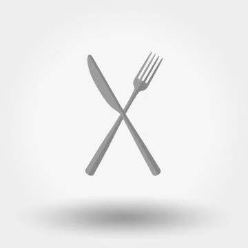 Knife over fork icon Stock Illustration