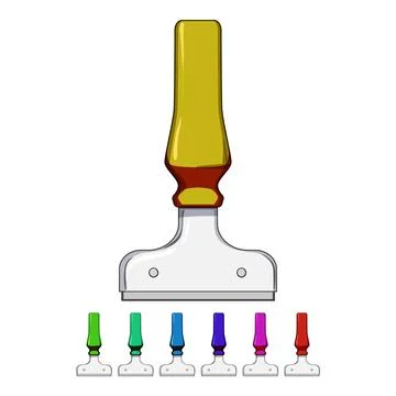 Knife paint scraper cartoon vector graphic Ilustración de archivo
