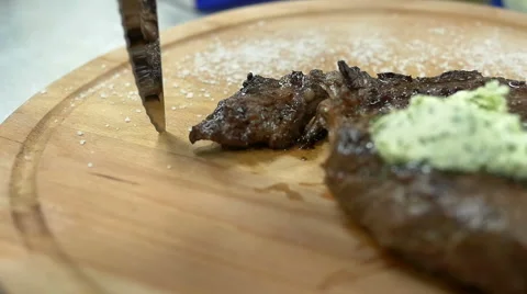 Knife In The Plate Stock Footage 55873620