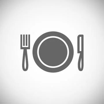Knife, plate, fork Stock Illustration
