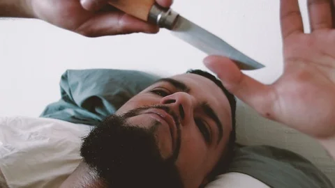 Knife Play before deep sleep 스톡 동영상 93626047