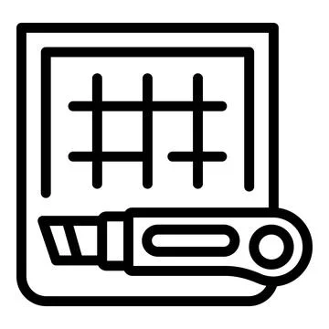 Knife plotter icon outline vector. Data device Illustrazione stock