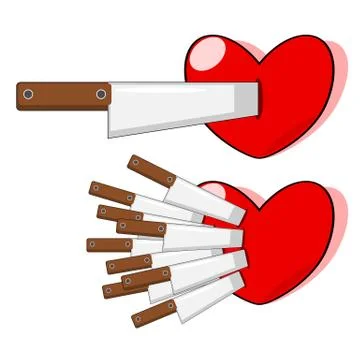The knife push in heart Stock Illustration