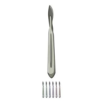 Knife scalpel surgery cartoon vector graphic Stock Illustration