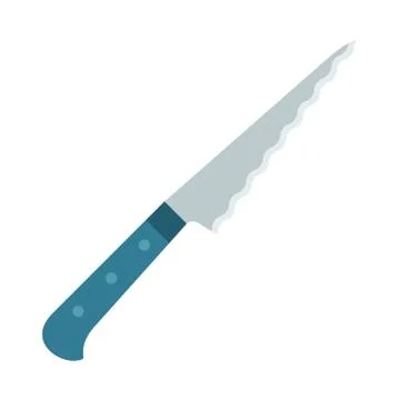 Knife with a serrated blade vector object on white background. Stock-Illustration