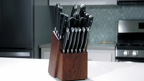 Knife set close-up Stock Footage 233004929