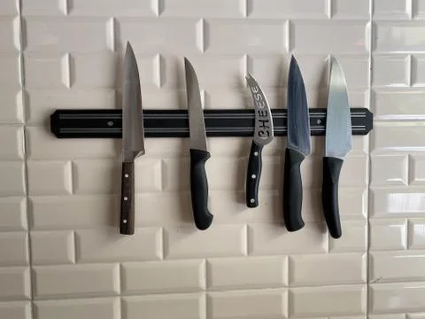 Knife sets hanging Stock Photos