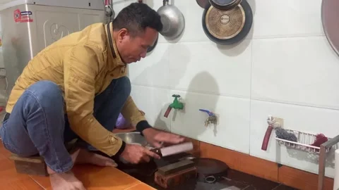 Knife sharpener Stock Footage 300235446