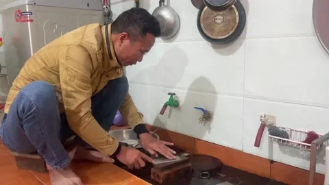 Knife sharpener Stock Footage 300235450