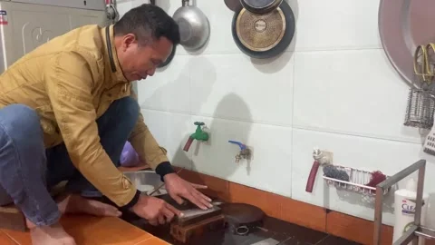 Knife sharpener Stock Footage 300235524