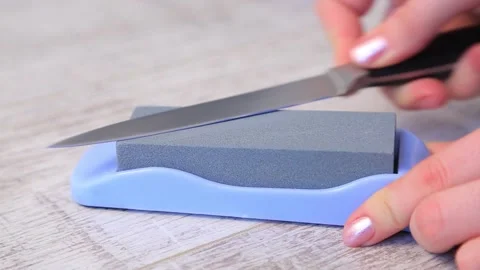 KNIFE SHARPENING 2 Stock Footage 155411716
