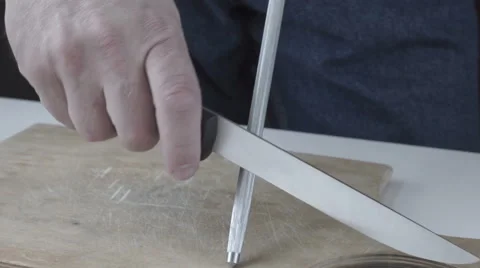 Knife sharpening Stock Footage 53850661
