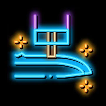 Knife Sharpening neon glow icon illustration Stock Illustration