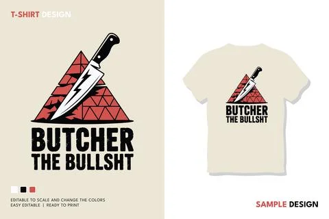 Knife Slicing Through Pyramid With Bold Motivational Text Stock Illustration