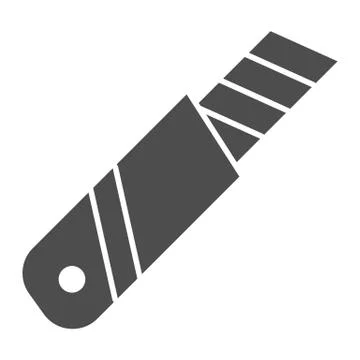 Knife solid icon. Professional cutter symbol, glyph style pictogram on white Stock Illustration