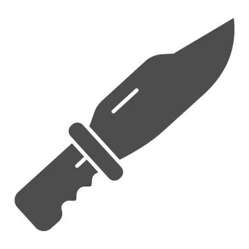 Knife solid icon, self defense concept, dagger sign on white background, Edged Stockillustratie