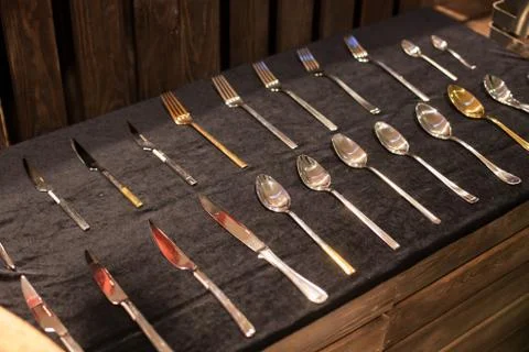 Knife a spoon fork kitchen tools cook kitchen Foto stock