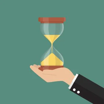 Knife stabbing into hand with graph down Stock Illustration