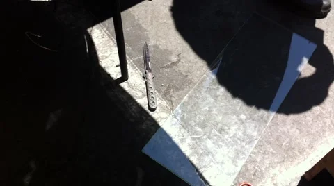 Knife at stabbing scene Stock Footage 40368145