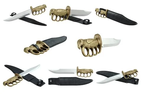 Knife steel dagger set Stock Illustration