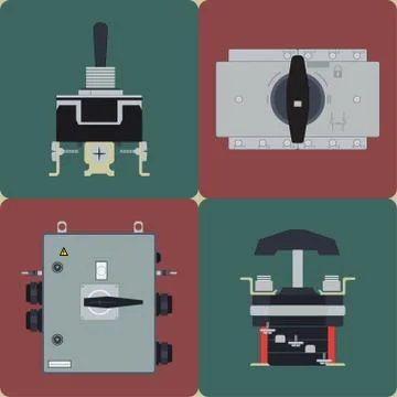 Knife Switch Set Stock Illustration
