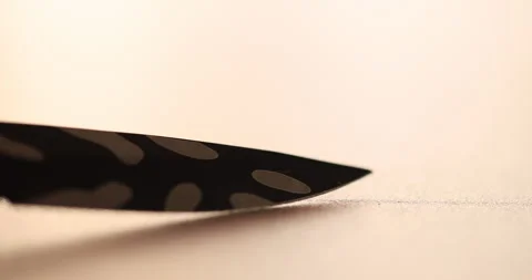 Knife on a Table Stock Footage 318789028