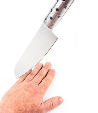 Knife threatening hand Foto stock