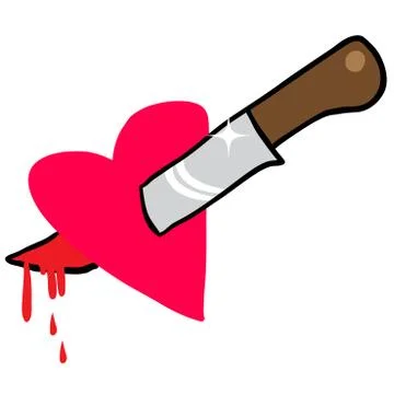 Knife through heart Stock Illustration