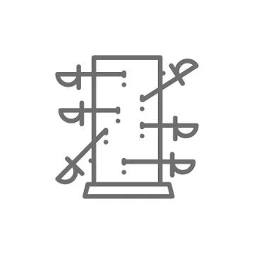 Knife throwing board, magic line icon. 스톡 일러스트