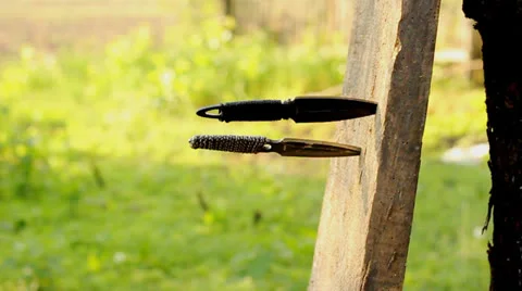 Knife Throwing Stock-Footage 24462546