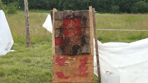Knife Throwing, tournament Stock Footage 78984543