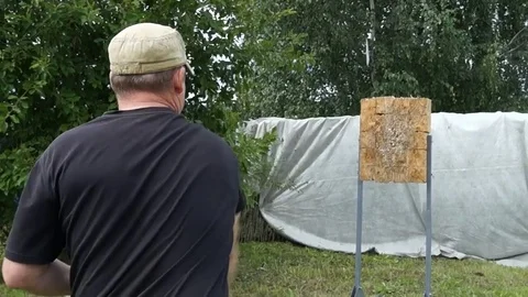 Knife Throwing, tournament Stock Footage 79503196