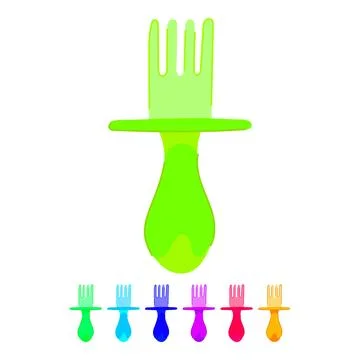 Knife toddler fork vector cartoon graphic Stock Illustration