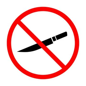 Knife use strictly prohibited icon. Vector. Stock Illustration